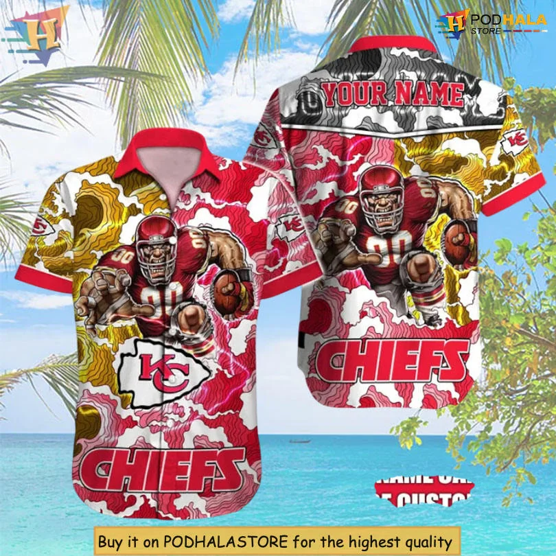 Kansas City Chiefs Hawaiian Shirt With Bold Football Player Design