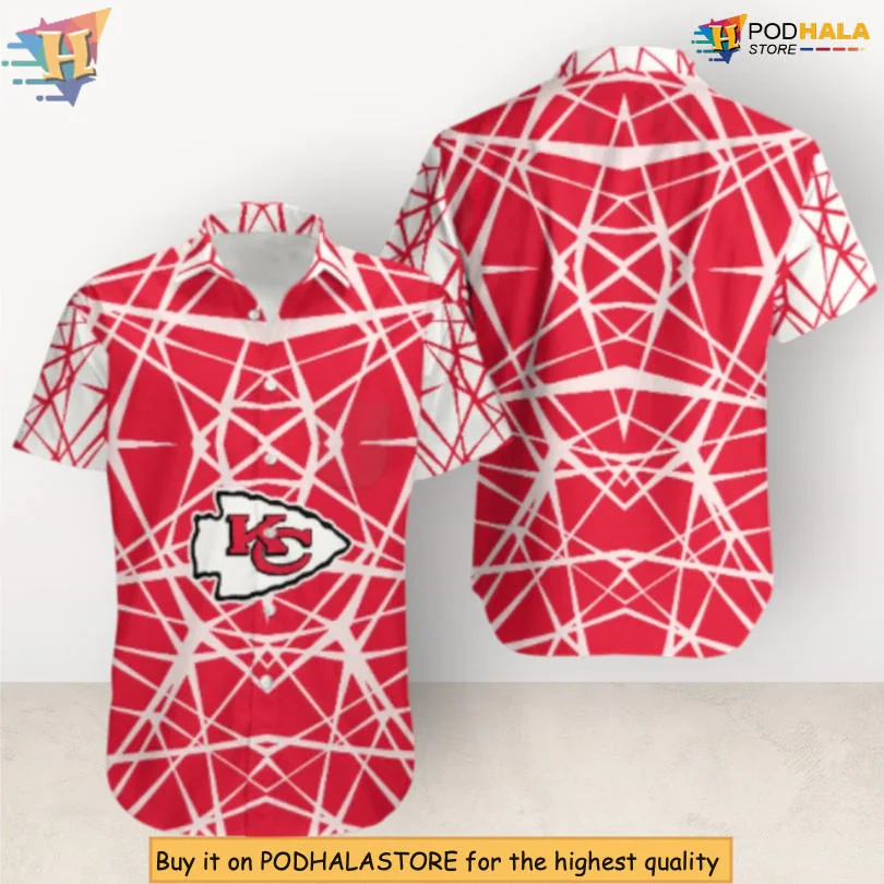 Kansas City Chiefs Hawaiian Shirt With Bold Geometric Pattern