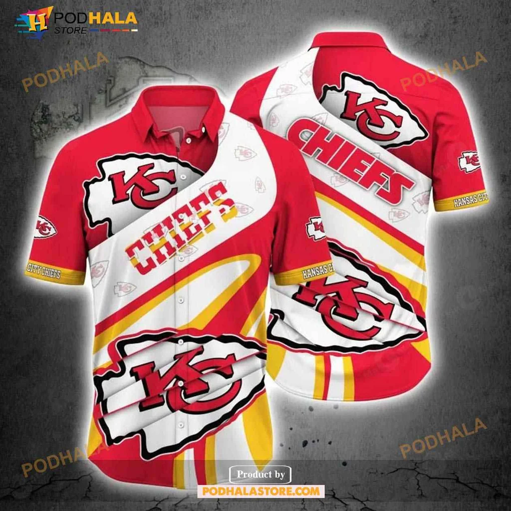 Kansas City Chiefs Hawaiian Shirt With Bold Kc And Chiefs Design