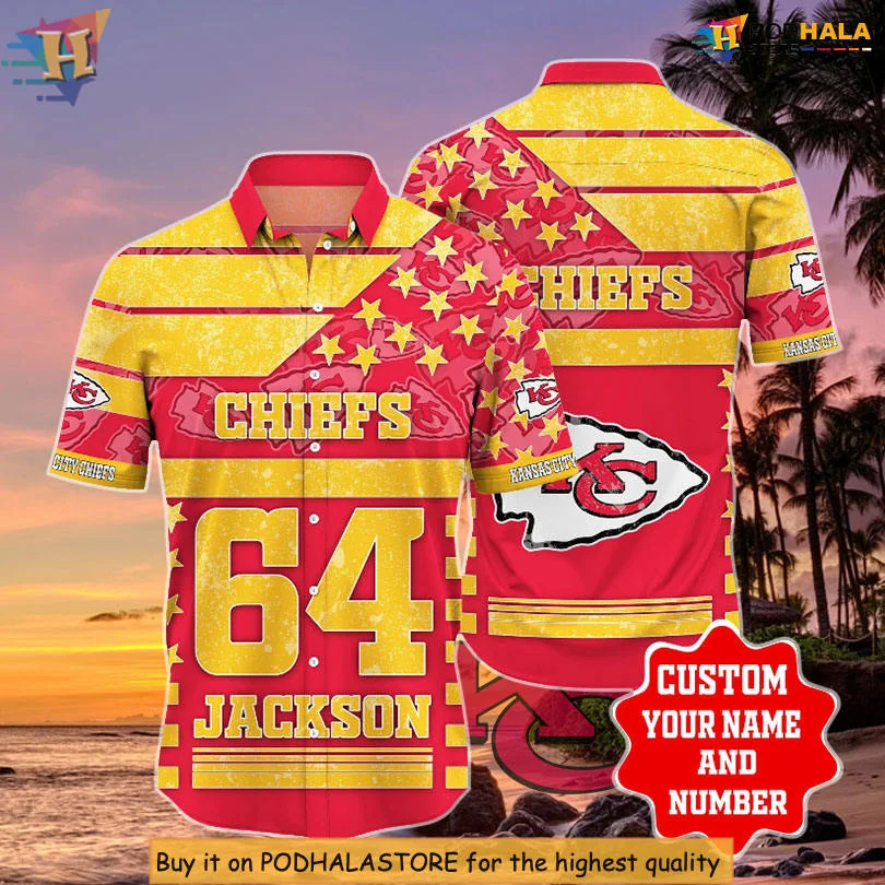 Kansas City Chiefs Hawaiian Shirt With Bold Logo And Tropical Style