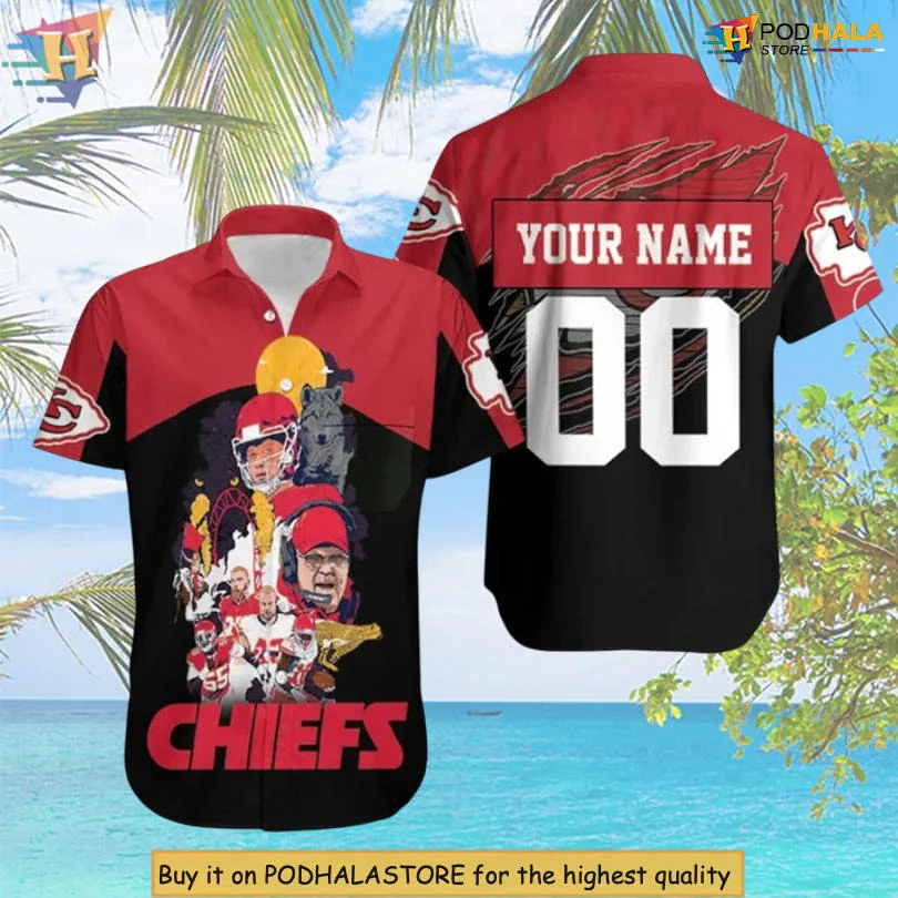 Kansas City Chiefs Hawaiian Shirt With Cartoon Football Players