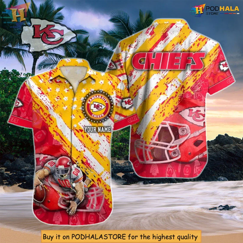 Kansas City Chiefs Hawaiian Shirt With Custom Name And Bold Design
