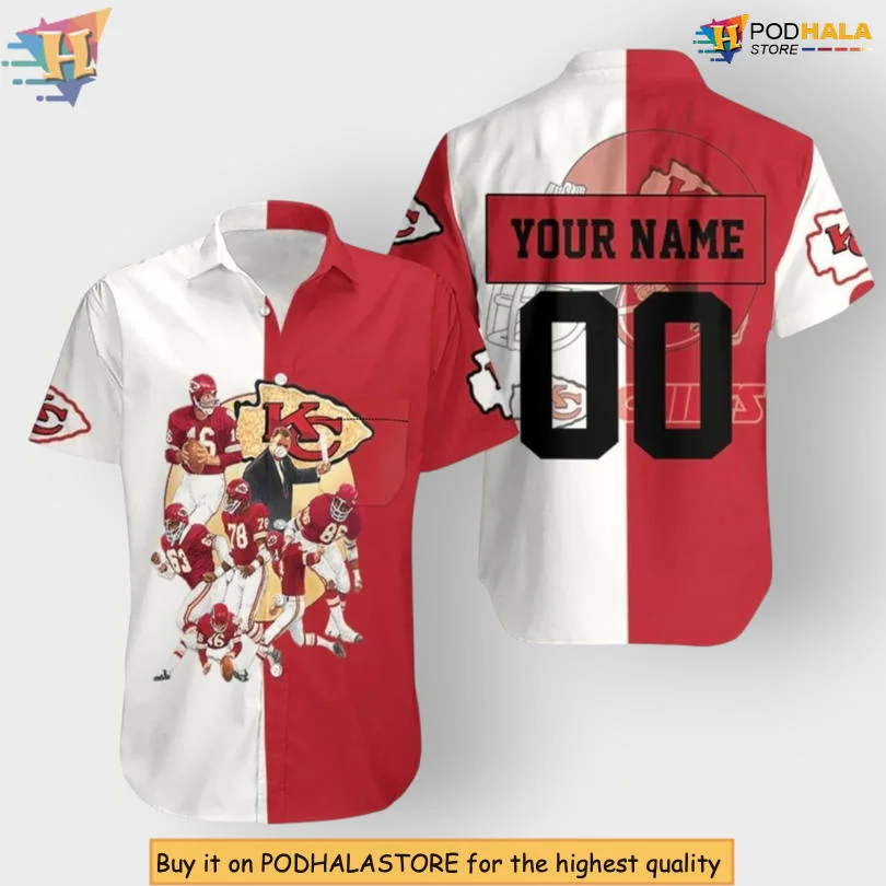 Kansas City Chiefs Hawaiian Shirt With Customizable Name And Large K Emblem
