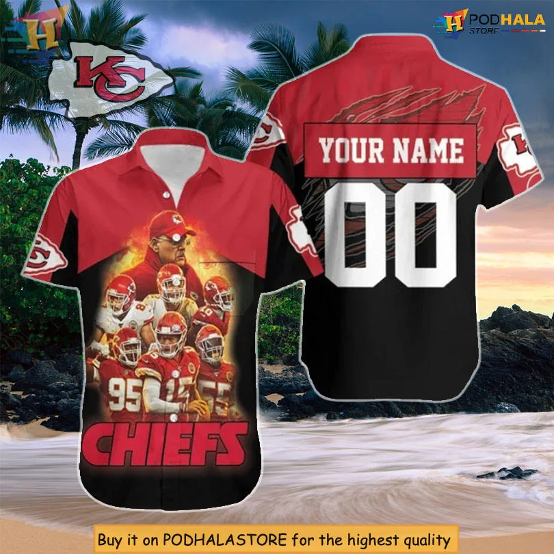 Kansas City Chiefs Hawaiian Shirt With Customizable Name And Player Design