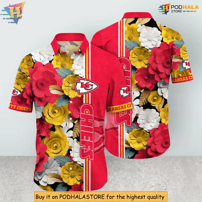 Kansas City Chiefs Hawaiian Shirt With Floral Design For Fans