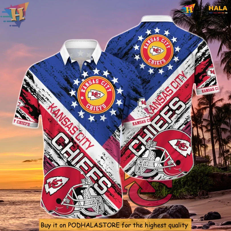 Kansas City Chiefs Hawaiian Shirt With Stars And Stripes Design