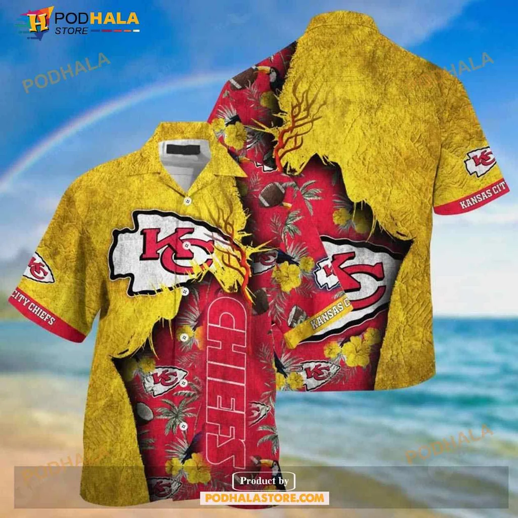 Kansas City Chiefs Hawaiian Shirt With Tropical Palm Design