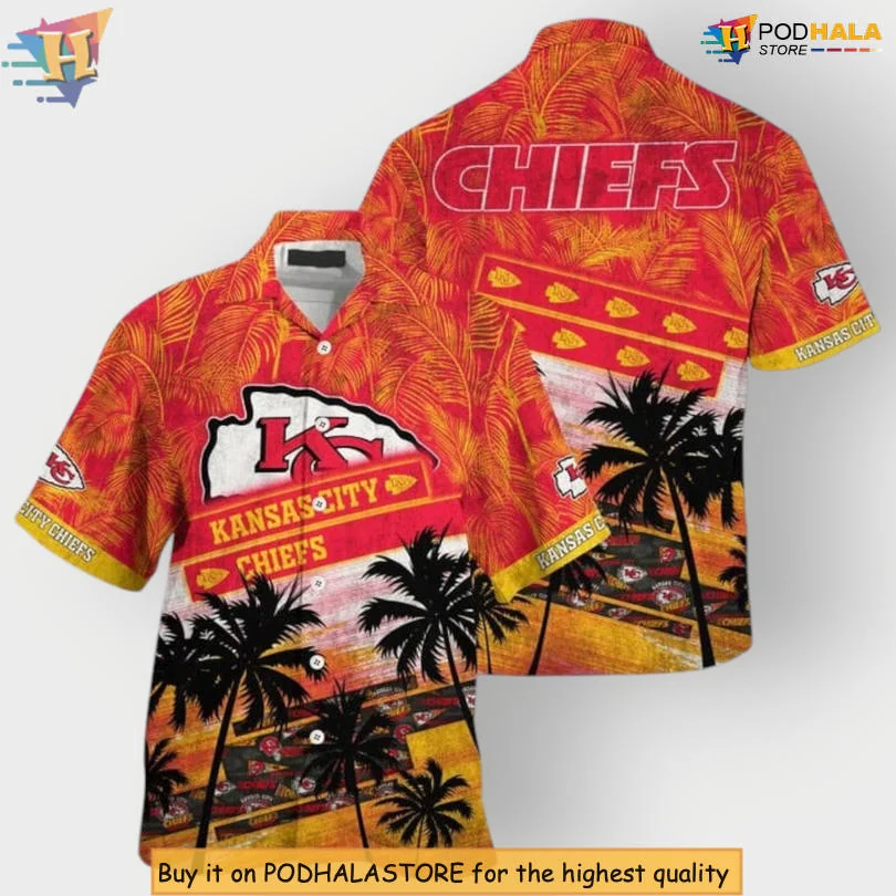 Kansas City Chiefs Hawaiian Shirt With Tropical Palm Tree Design