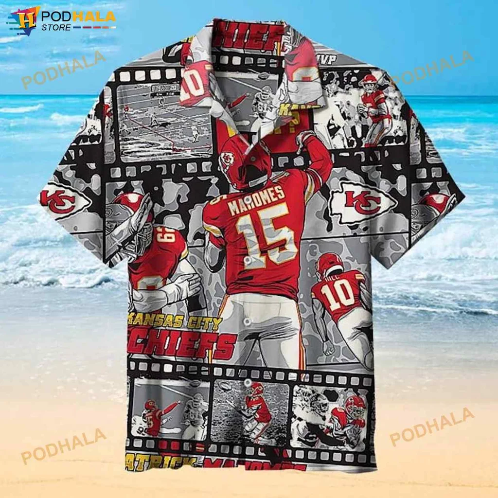 Kansas City Chiefs Hawaiian Shirt With Vibrant Player Illustrations