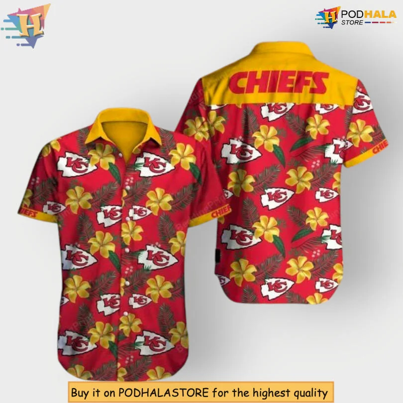 Kansas City Chiefs Hibiscus Hawaiian Shirt With Bright Floral Design