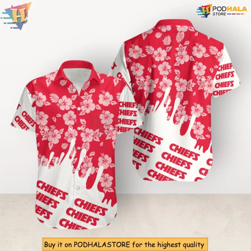 Kansas City Chiefs Hibiscus Hawaiian Shirt With Retro Summer Vibe