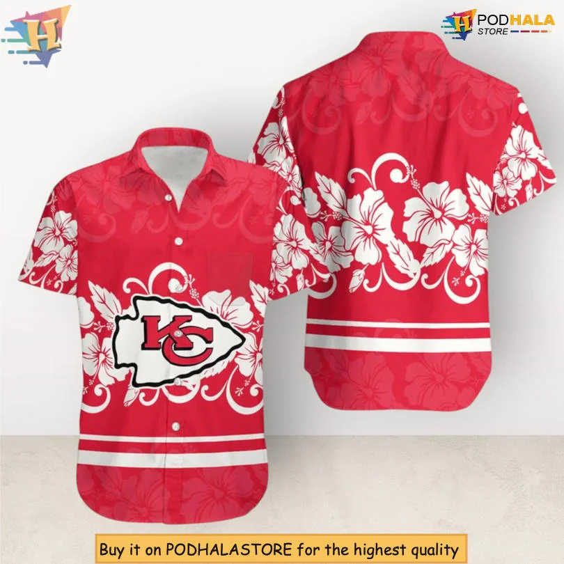 Kansas City Chiefs Hibiscus Hawaiian Shirt With Tropical Design