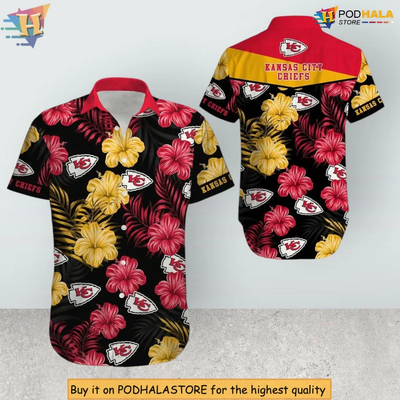 Kansas City Chiefs Hibiscus Hawaiian Shirt With Tropical Floral Design