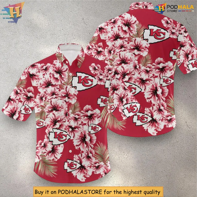 Kansas City Chiefs Hibiscus Hawaiian Shirt With Tropical Flowers