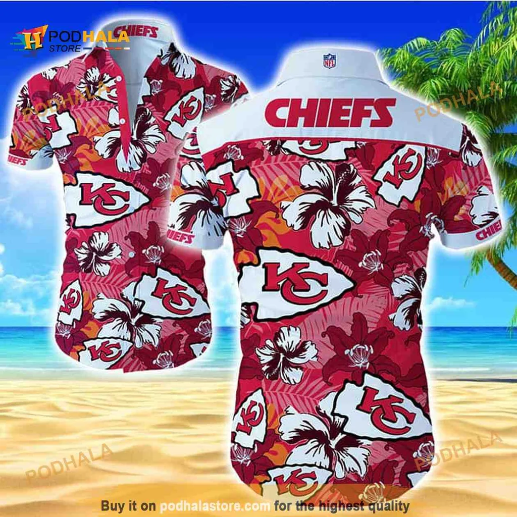 Kansas City Chiefs Hibiscus Hawaiian Shirt With Tropical Vibes