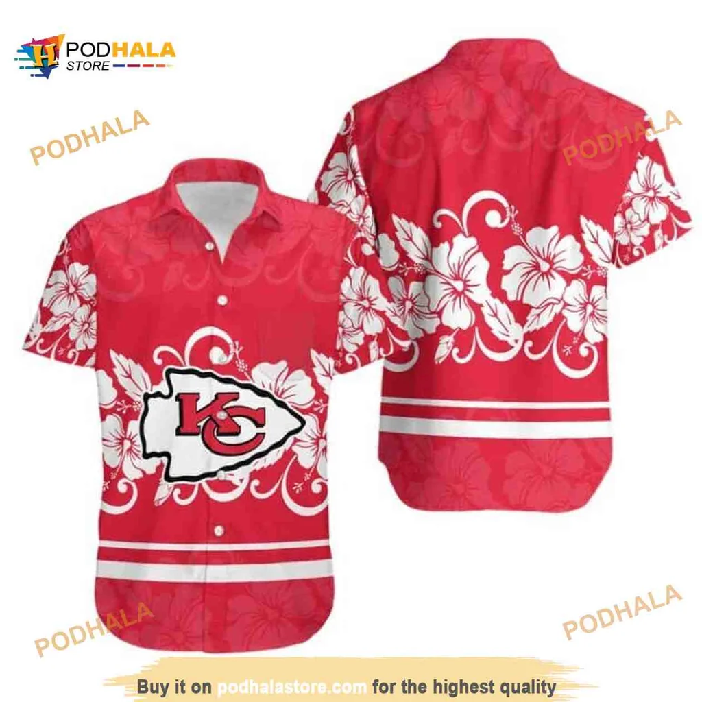 Kansas City Chiefs Hibiscus Shirt With Tropical Floral Design