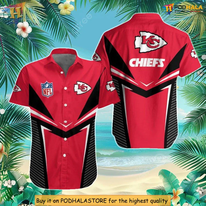 Kansas City Chiefs Kids Hawaiian Shirt With Vivid Chevron Design