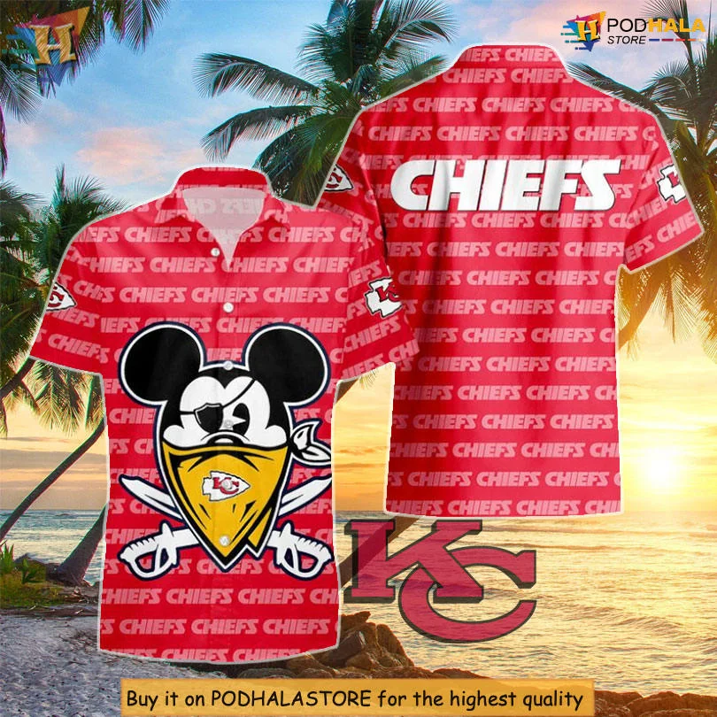 Kansas City Chiefs Mickey Mouse Hawaiian Shirt With Bold Design