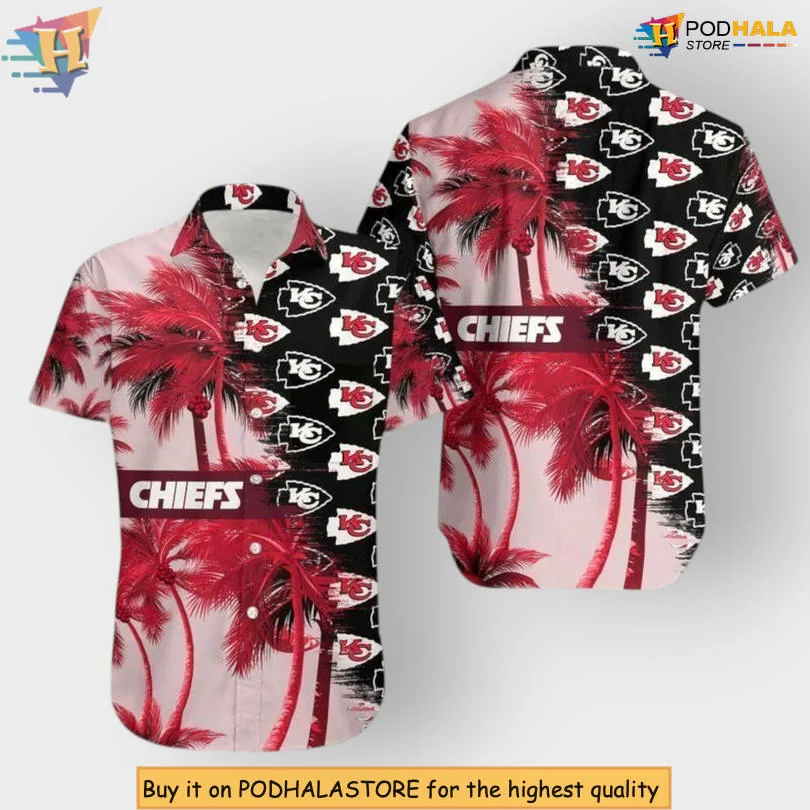 Kansas City Chiefs Palm Tree Hawaiian Shirt For Summer Fun Kansas City Chiefs Palm Tree Hawaiian Shirt For Summer Fun