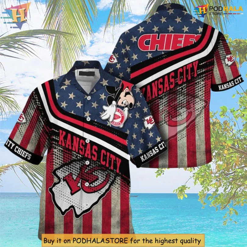 Kansas City Chiefs Patriotic Hawaiian Shirt With Bold American Colors