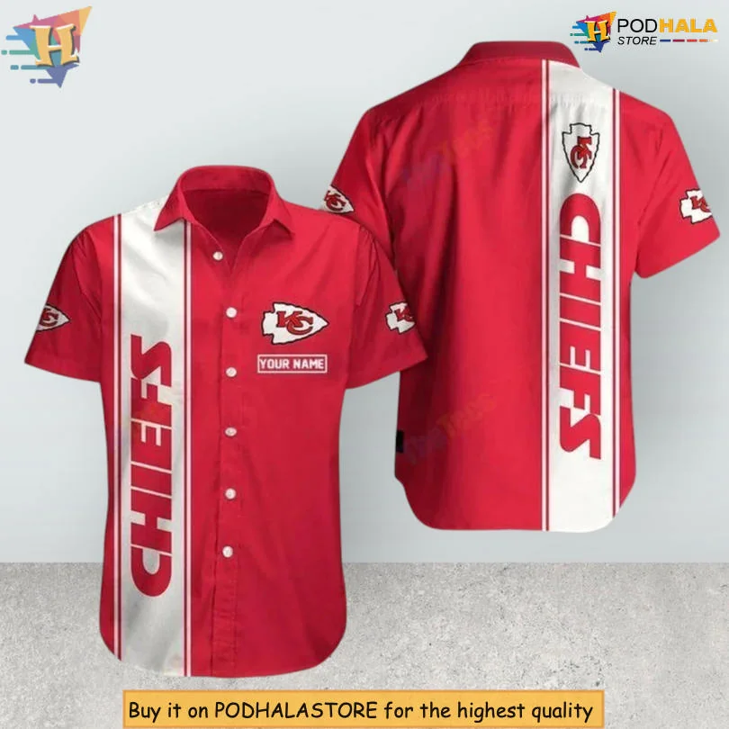 Kansas City Chiefs Retro Hawaiian Shirt With Bold Stripes