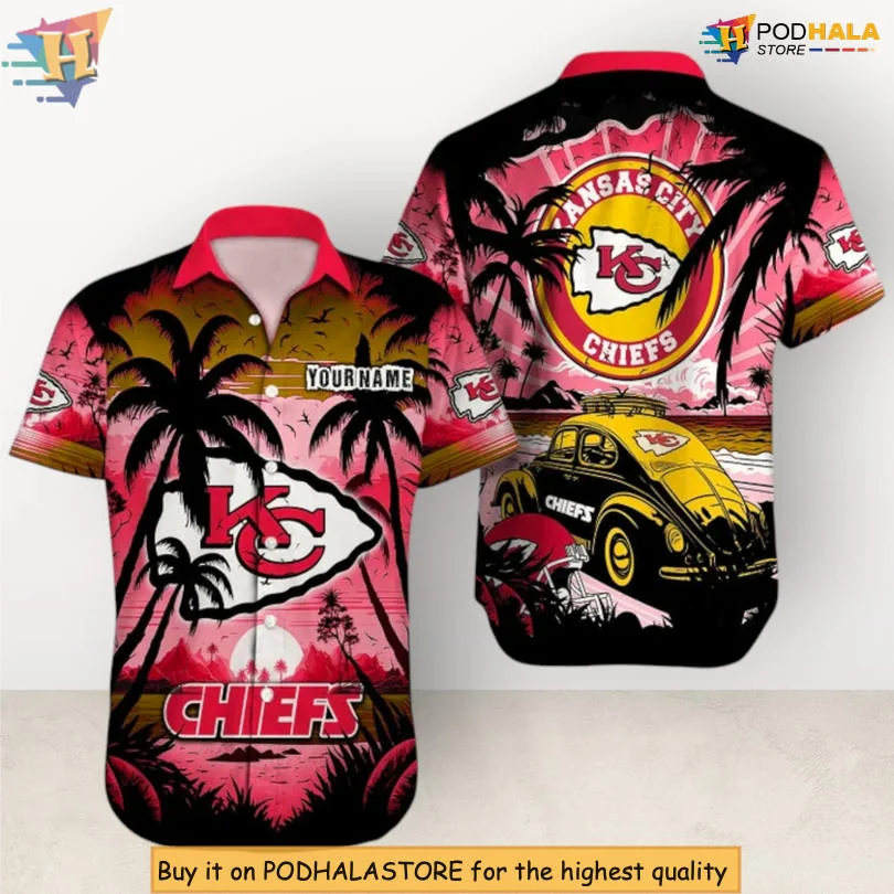 Kansas City Chiefs Retro Hawaiian Shirt With Tropical Palm Print