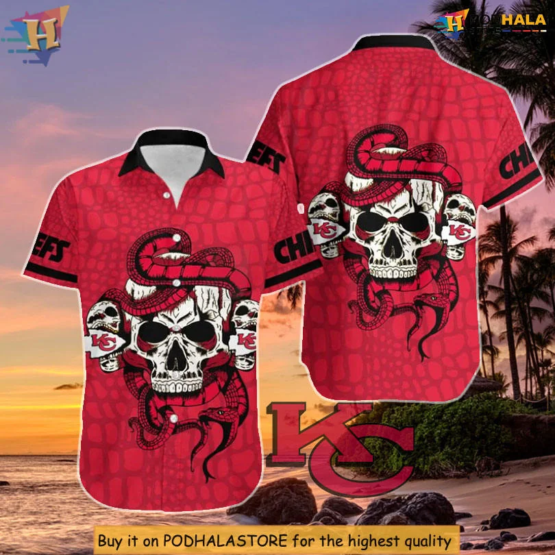 Kansas City Chiefs Skull Snakes Hawaiian Shirt Summer Edition