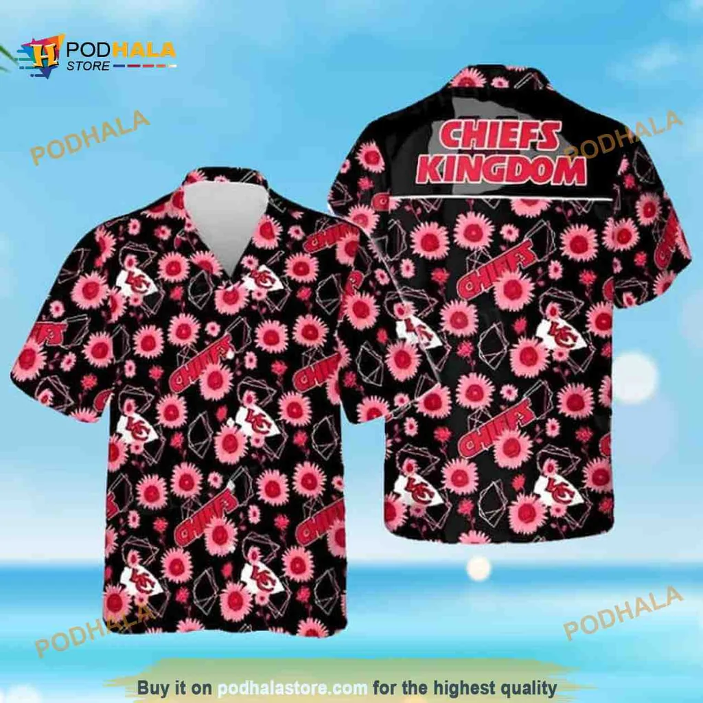 Kansas City Chiefs Sunflower Pattern Hawaiian Shirt For Beach Trip