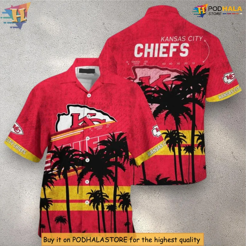 Kansas City Chiefs Sunset Palm Hawaiian Shirt With Tropical Vibe