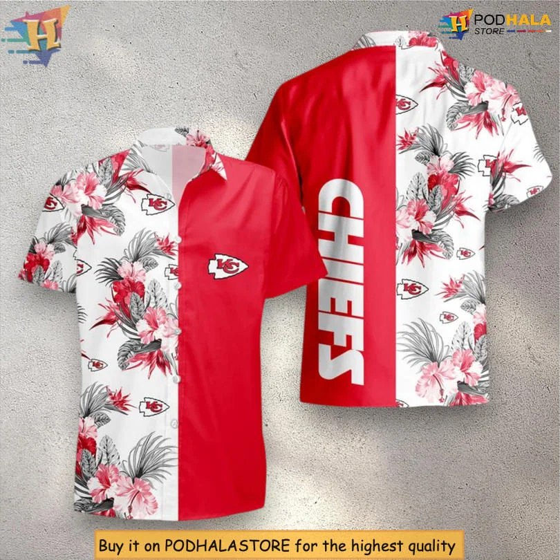 Kansas City Chiefs Tropical Hawaiian Shirt With Bold Floral Design