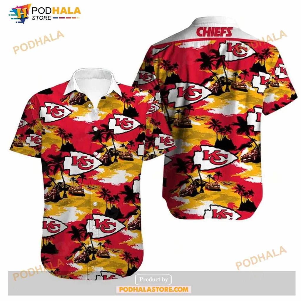 Kansas City Chiefs Tropical Hawaiian Shirt With Bold Logo Design