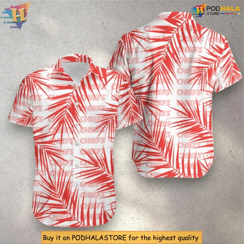 Kansas City Chiefs Tropical Hawaiian Shirt With Bold Palm Leaves