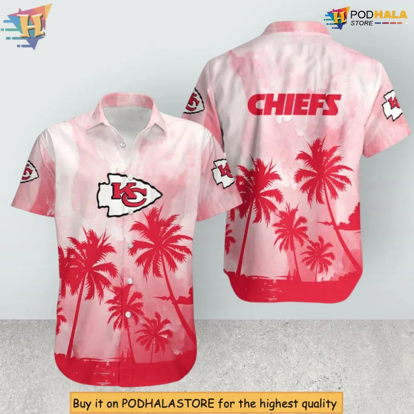 Kansas City Chiefs Tropical Hawaiian Shirt With Coconut Trees Design
