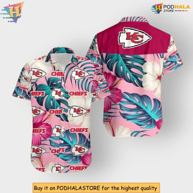 Kansas City Chiefs Tropical Hawaiian Shirt With Colorful Floral Design