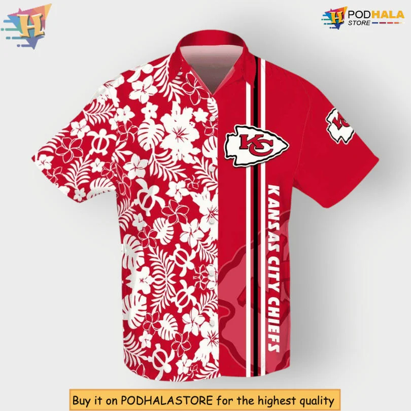 Kansas City Chiefs Tropical Hawaiian Shirt With Floral Patterns