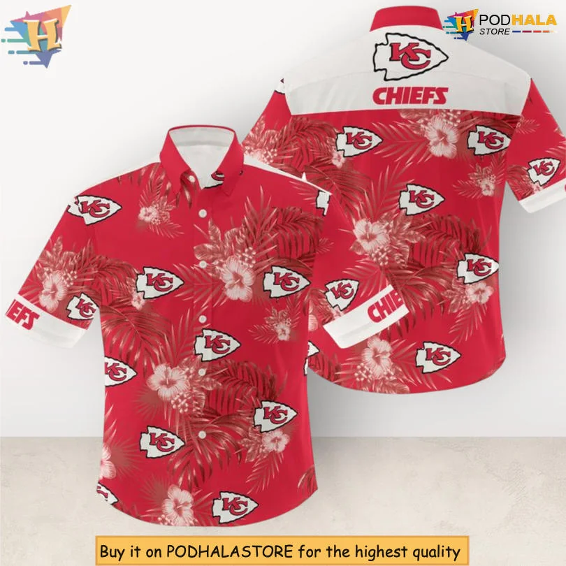 Kansas City Chiefs Tropical Hawaiian Shirt With Hibiscus Flowers