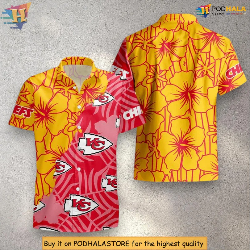 Kansas City Chiefs Tropical Hawaiian Shirt With Hibiscus Flowers
