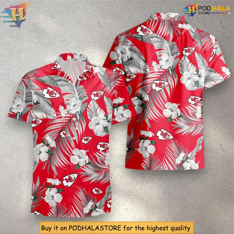 Kansas City Chiefs Tropical Hawaiian Shirt With Hibiscus Flowers