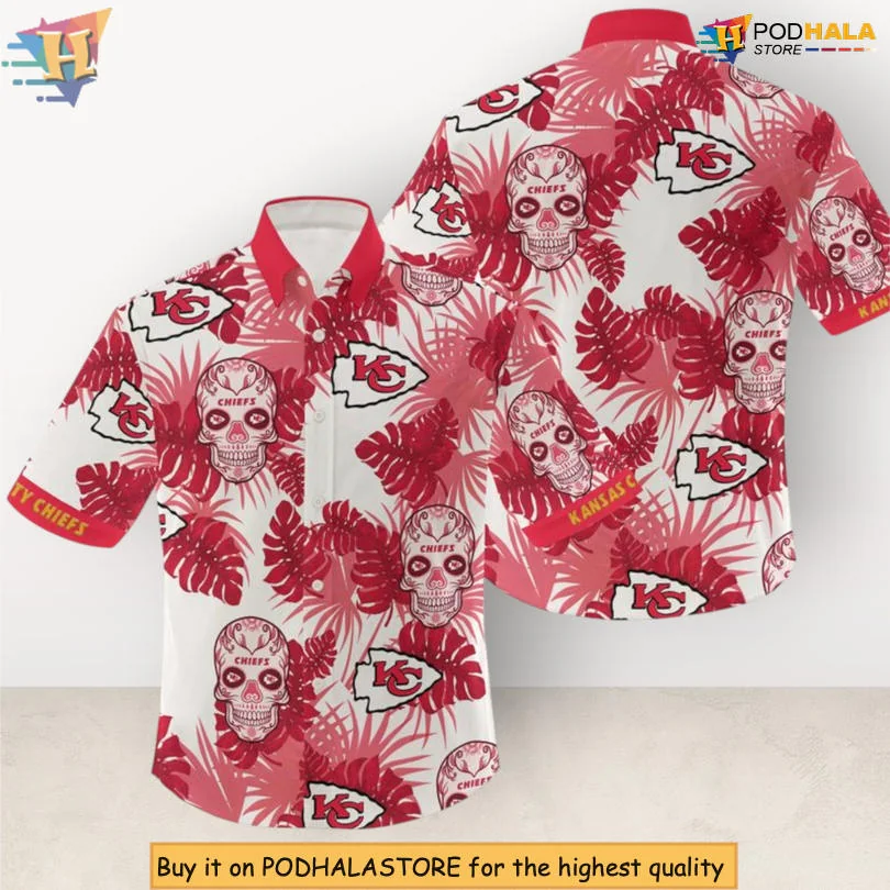 Kansas City Chiefs Tropical Hawaiian Shirt With Palm Leaves And Flowers