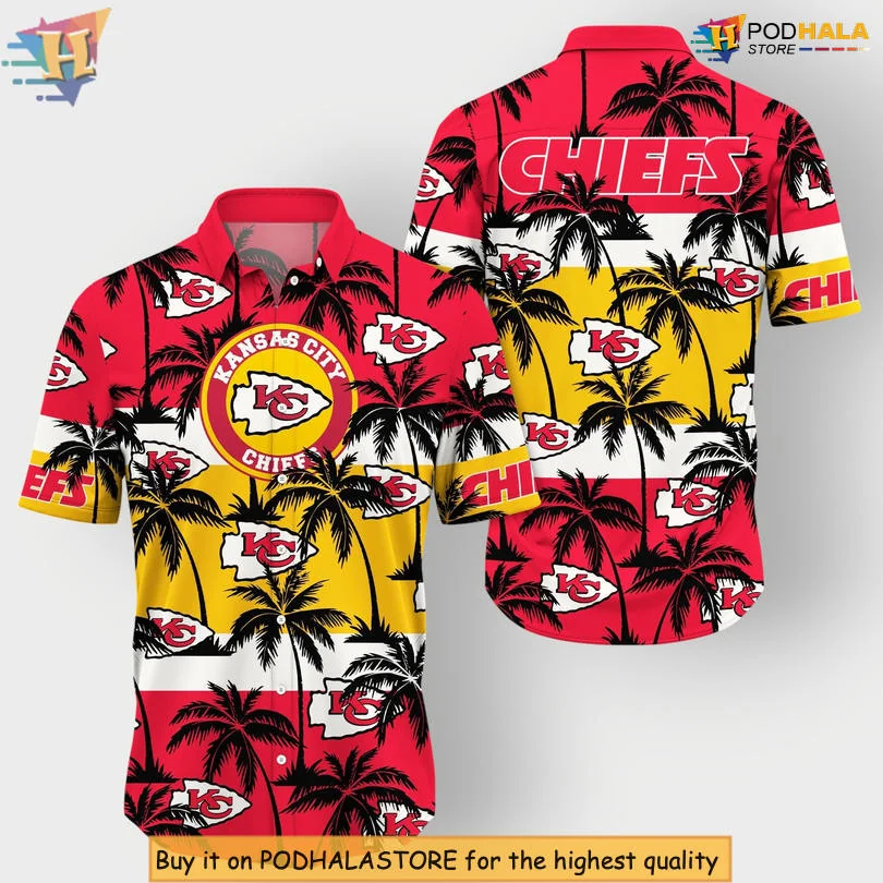 Kansas City Chiefs Tropical Hawaiian Shirt With Palm Trees