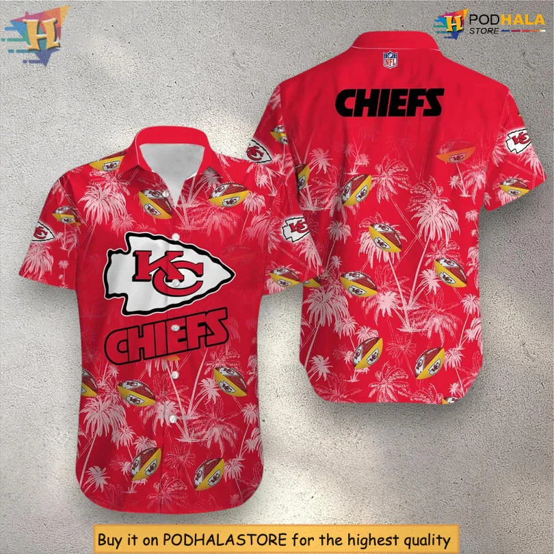 Kansas City Chiefs Tropical Hawaiian Shirt With Palm Trees