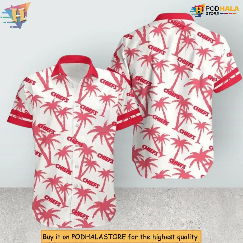 Kansas City Chiefs Tropical Hawaiian Shirt With Red Palm Trees