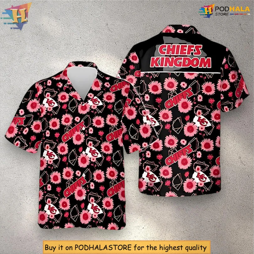 Kansas City Chiefs Tropical Hawaiian Shirt With Sunflowers And Chiefs Kingdom