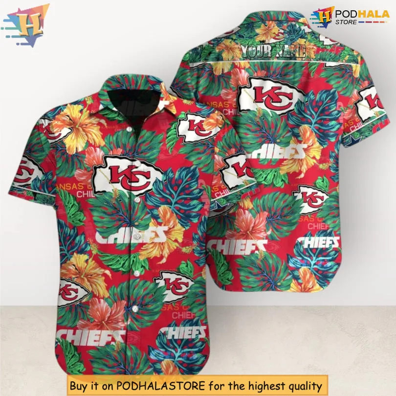 Kansas City Chiefs Tropical Hawaiian Shirt With Vibrant Bloom Pattern