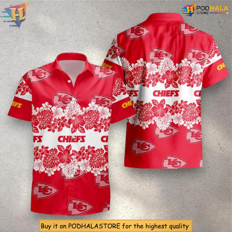 Kansas City Chiefs Tropical Hawaiian Shirt With Vibrant Floral Design