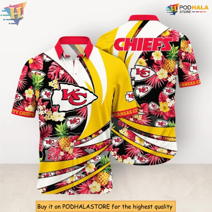 Kansas City Chiefs Tropical Hawaiian Shirt With Vibrant Fruit Design