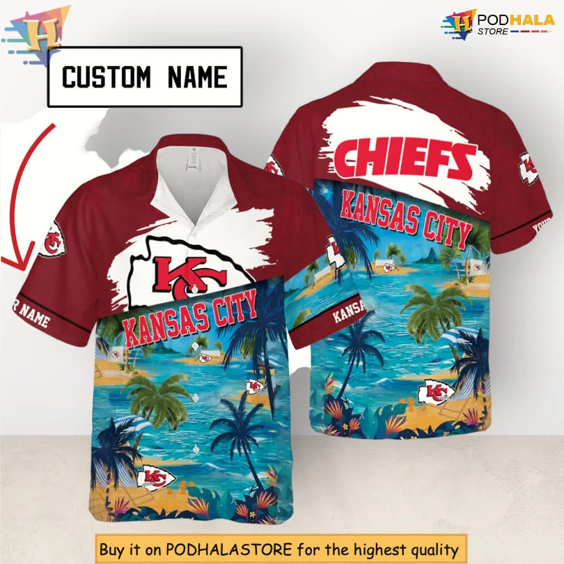 Kansas City Chiefs Tropical Hawaiian Shirt With Vibrant Palm Design