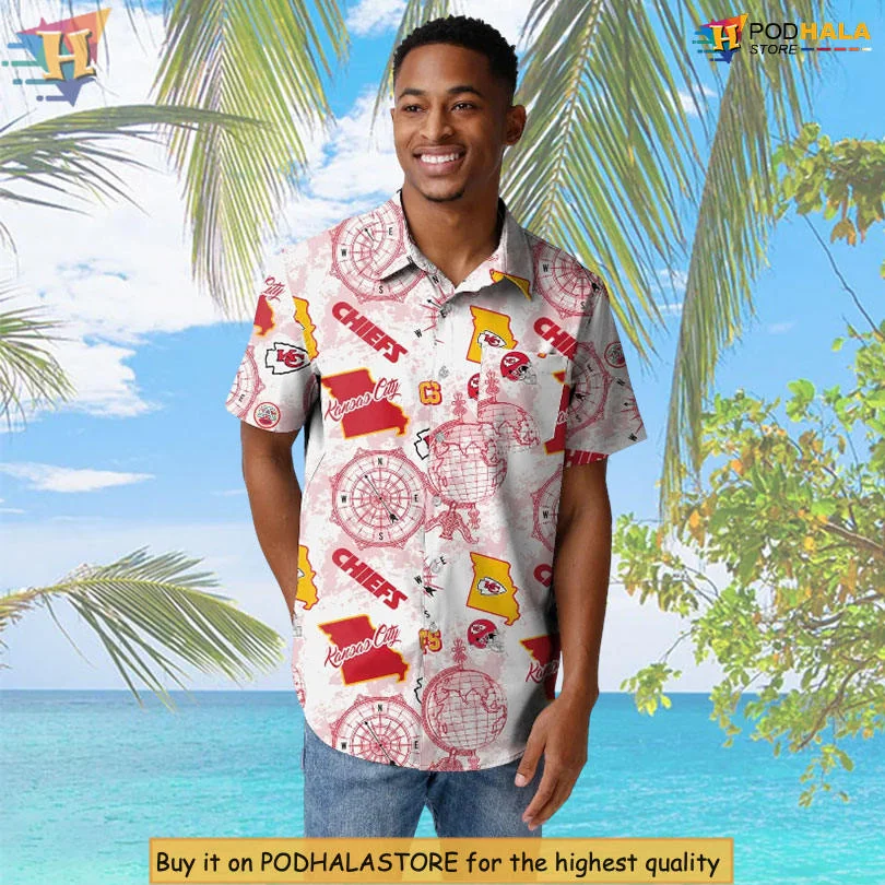Kansas City Chiefs Tropical Hawaiian Shirt With Vibrant Palm Leaf Design