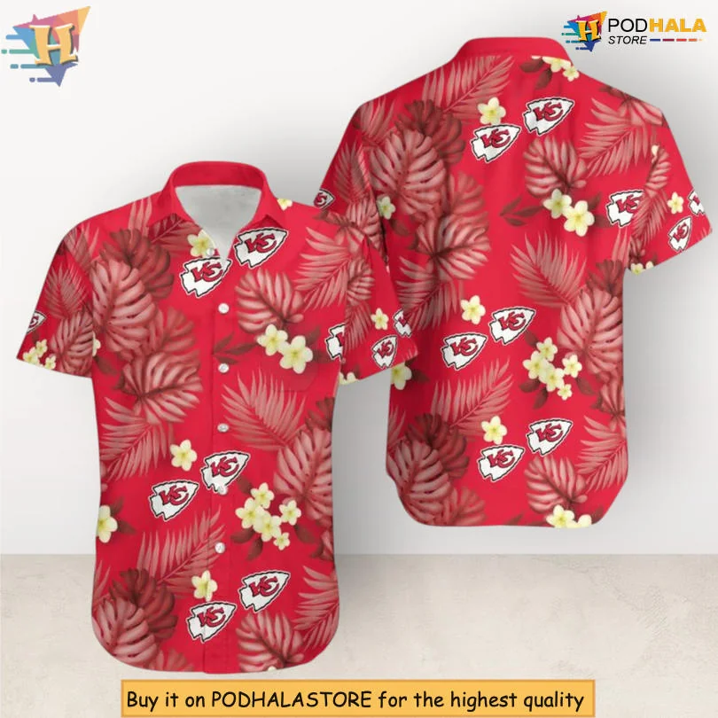 Kansas City Chiefs Tropical Hawaiian Shirt With Vibrant Red Design