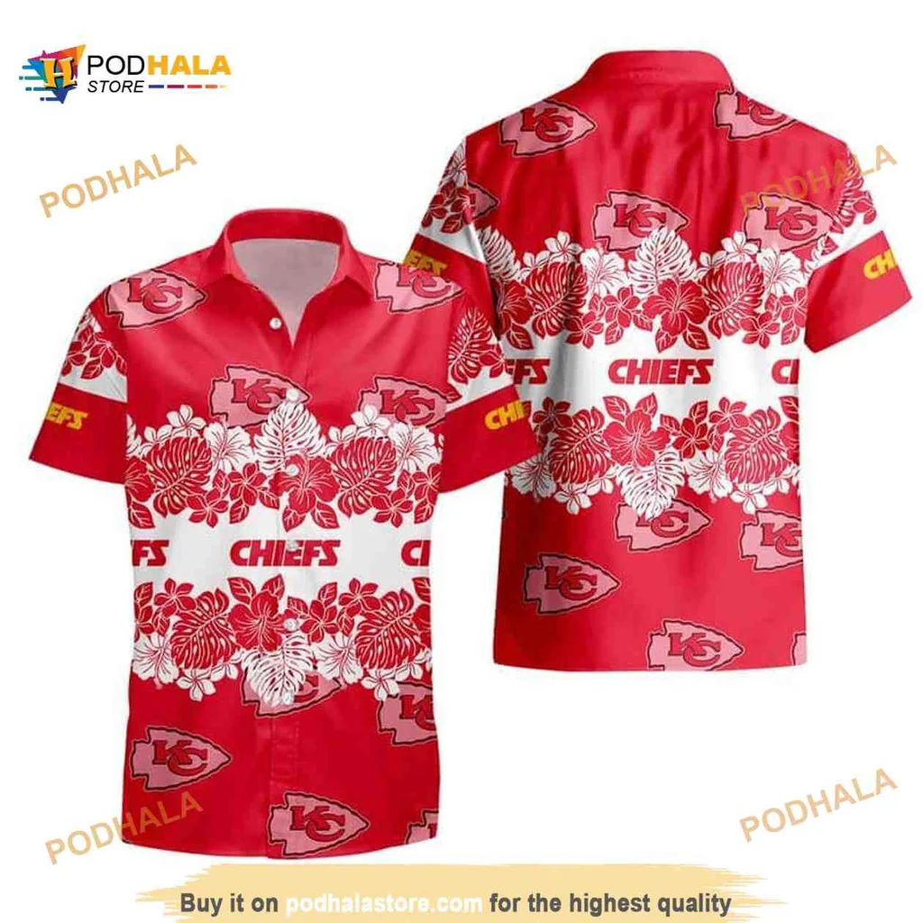 Kansas City Chiefs Tropical Shirt With Bold Floral Design
